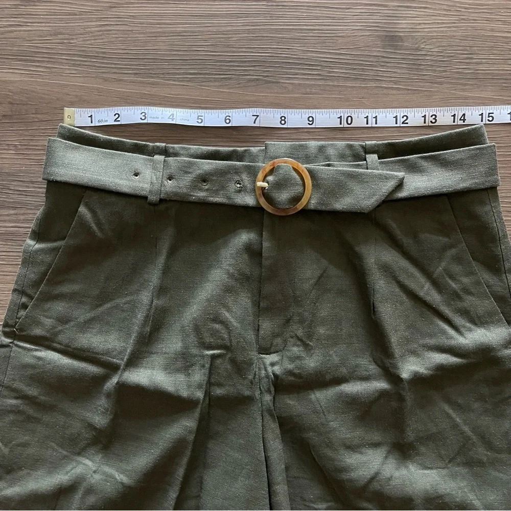 J. Crew Green Tailored Shorts with Fabric Belt NWT Sz 4